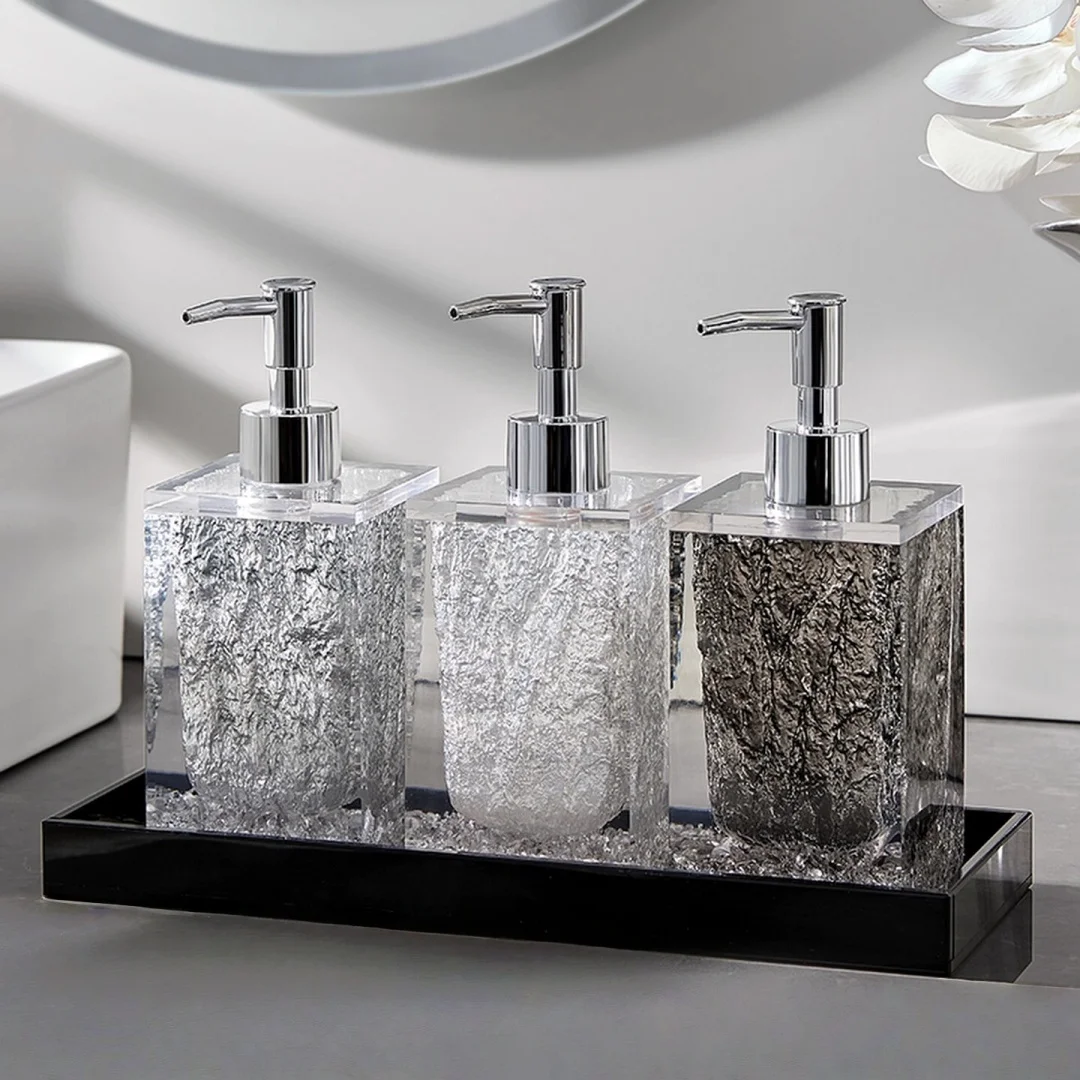 270ML Resin Hand Liquid Soap Dispenser Silve Bathroom Soap Bottle Modeling Sub Bottling Hand Sanitizer Shampoo Hand Wash