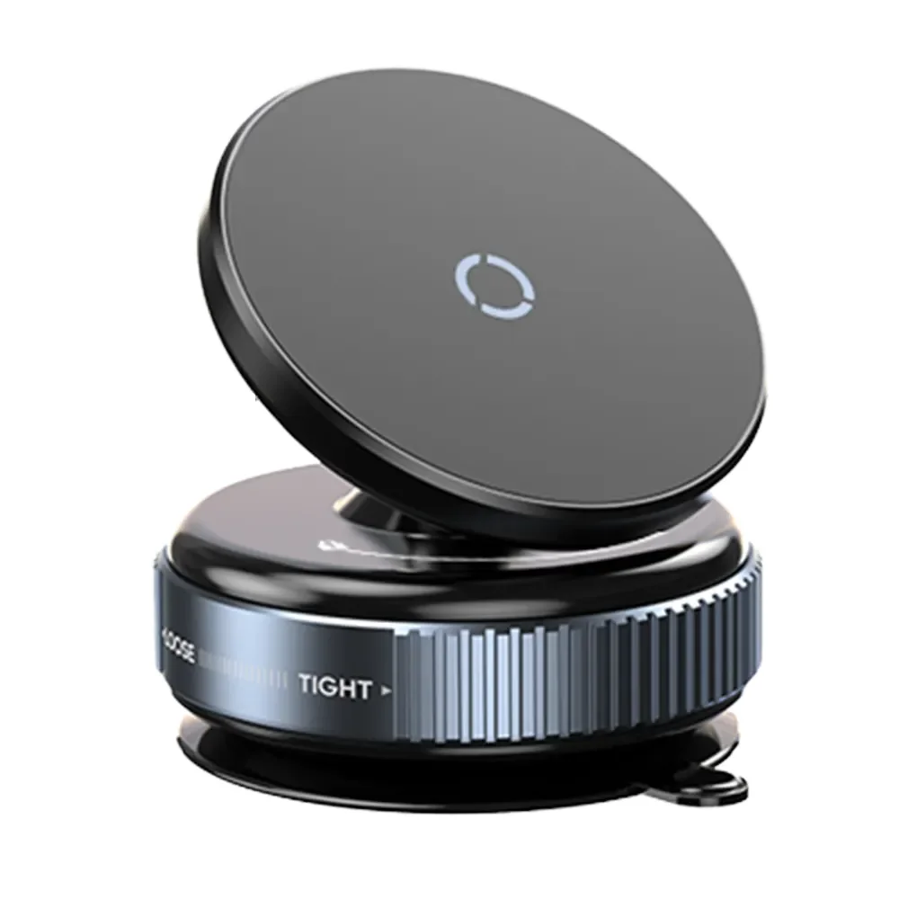 Magnetic Vacuum Car Phone Holder, Intelligent Car Mount 360° RotationVacuum Adsorption Suction Cup Bracket Car Accessories