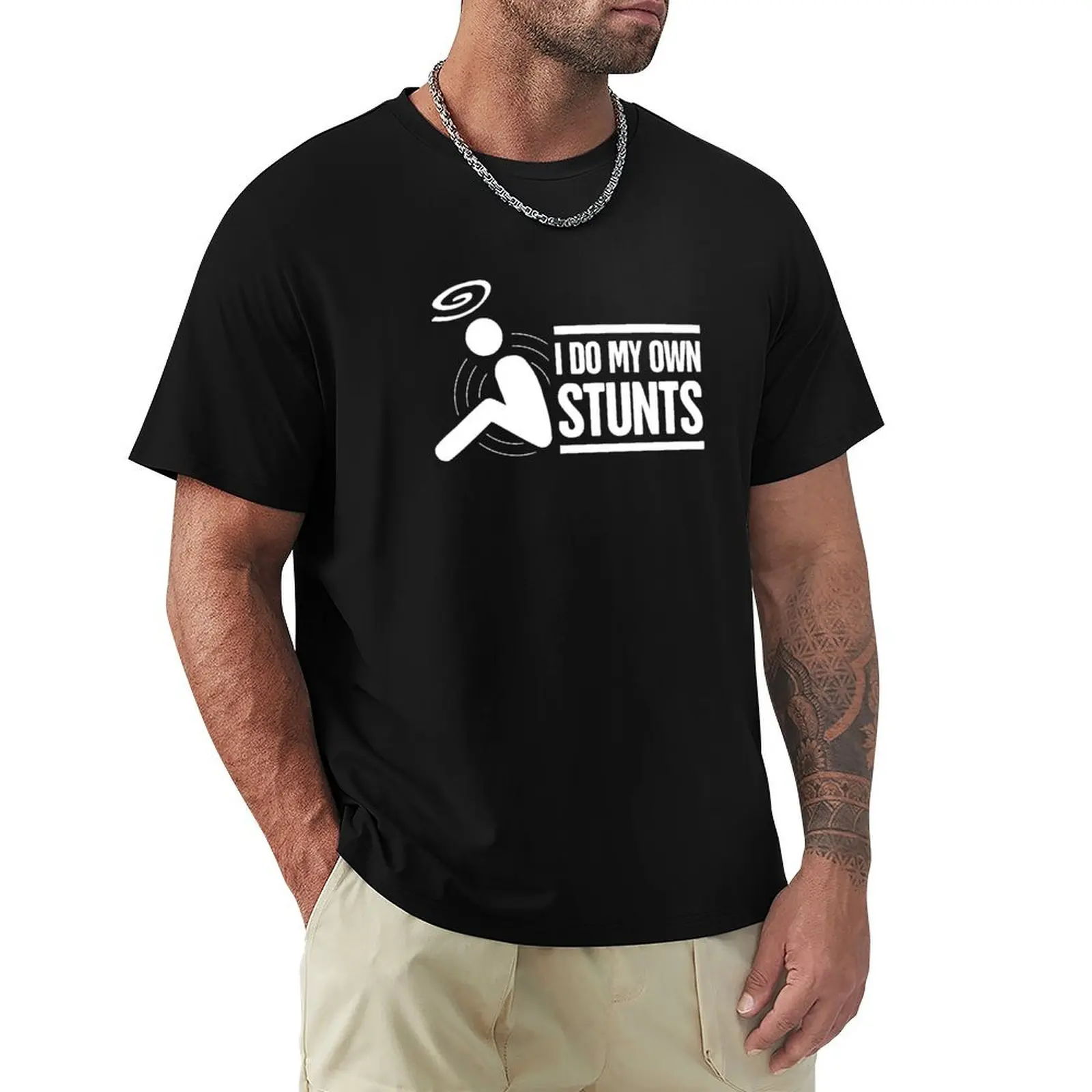 Stunts - Get Well Gift Cracked Skull Concussion T-Shirt All Match Print Short Sleeve Top