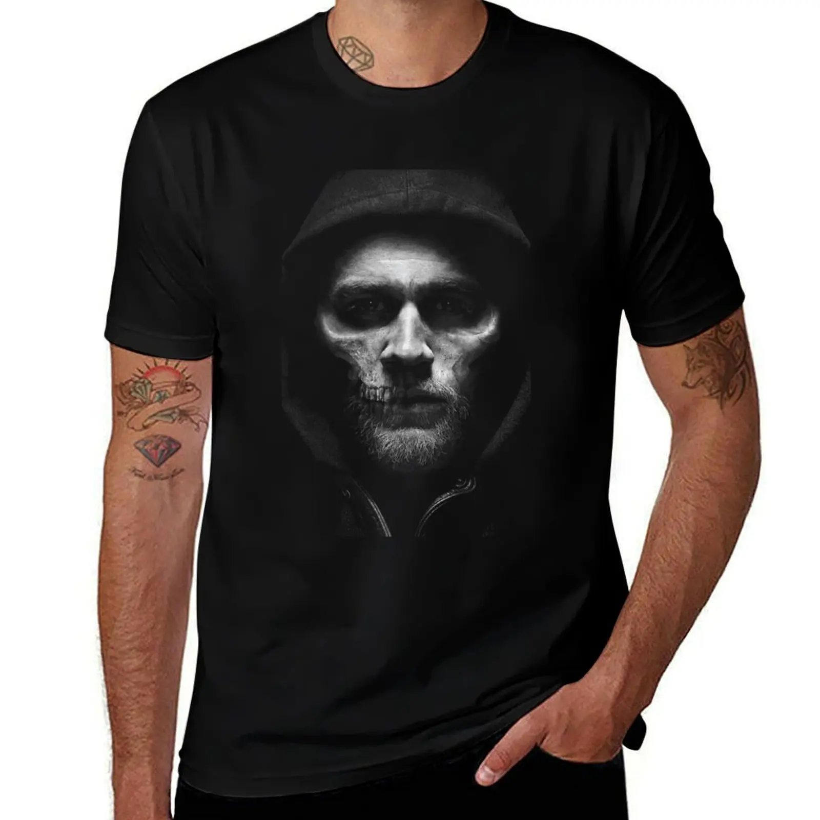 Jax Skull Face T-Shirt Graphic Print Short Sleeve T-Shirt