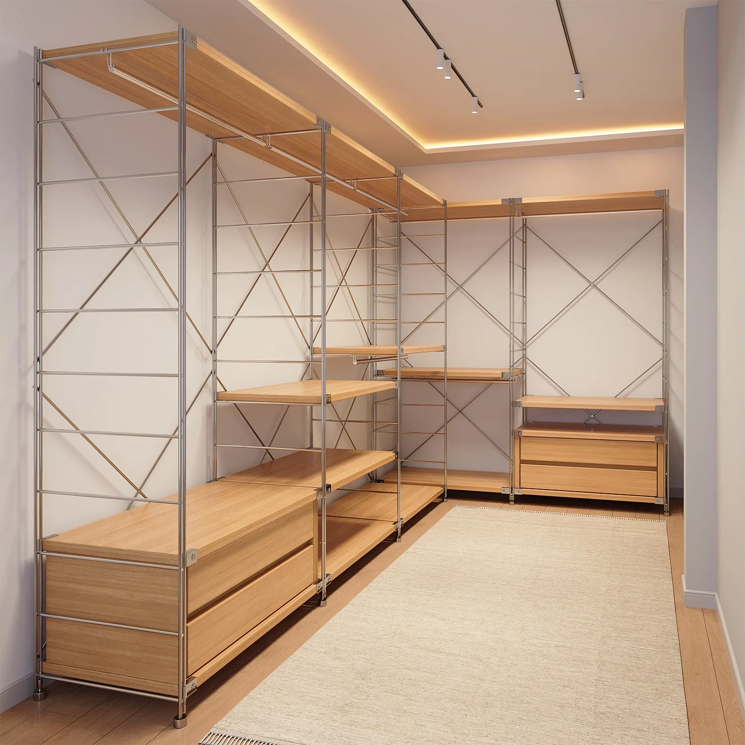 Wardrobe Bedroom Open Clothing Rack Home Living Room Kitchen Storage Shelf Floor-to-ceiling Coat Storage Warehouse Basement Rack