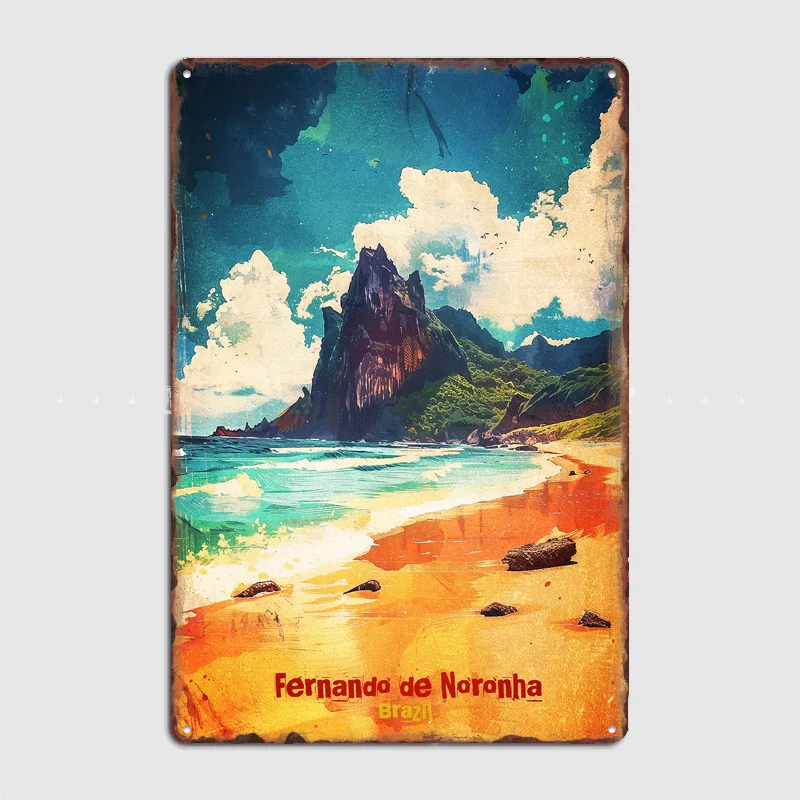 Fernando de Noronha Travel Scenic Spot Retro Poster Metal Sign Garage Club Indoor Room Wall Decor Custom Tin Posters Home Decor