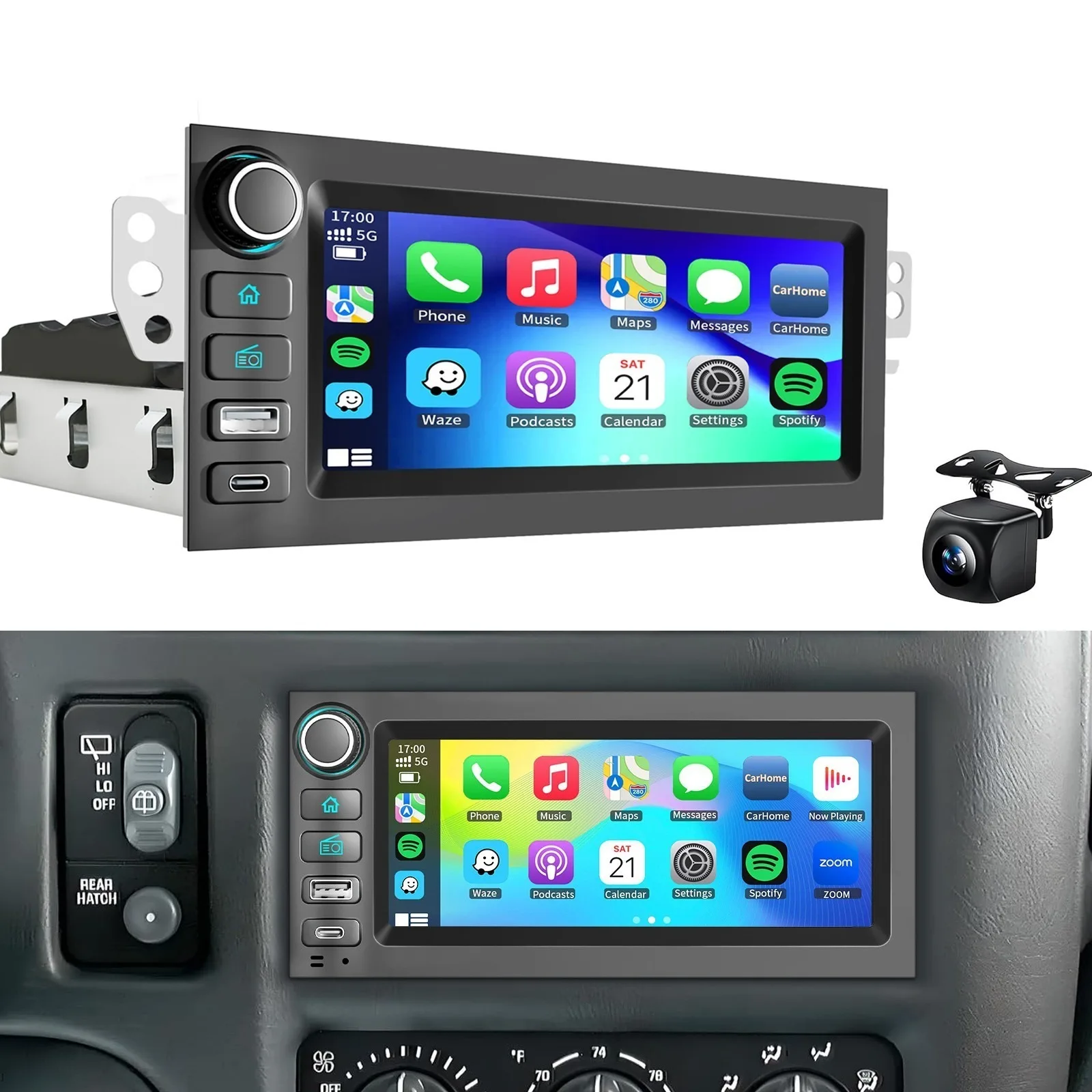 For GMC Chevy Tahoe Yukon Suburban 1995-2002 Apple Carplay Car Stereo Radio GPS