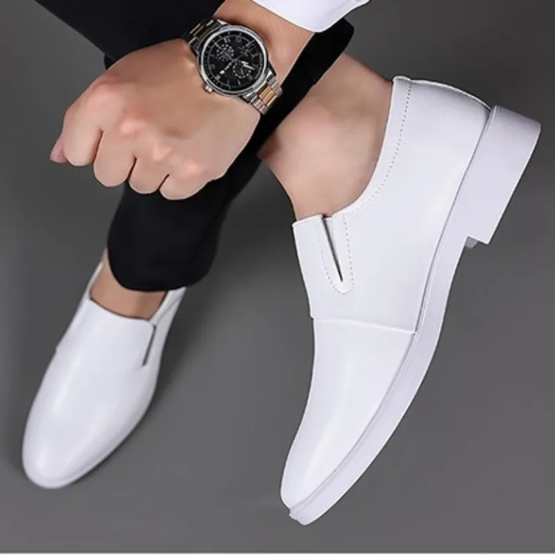 Men's Casual Leather Shoes Classic Business Dress Shoes Luxury Wedding Shoes for Men Black Formal Leather Shoe Large Size 38-47