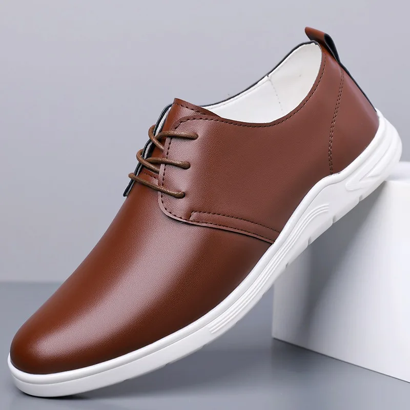 Men Shoes Quality Soft Leather Casual Shoes Classic Business Dress Leather Shoe Comfort Soft Soled Driving Shoes Large Size38-48
