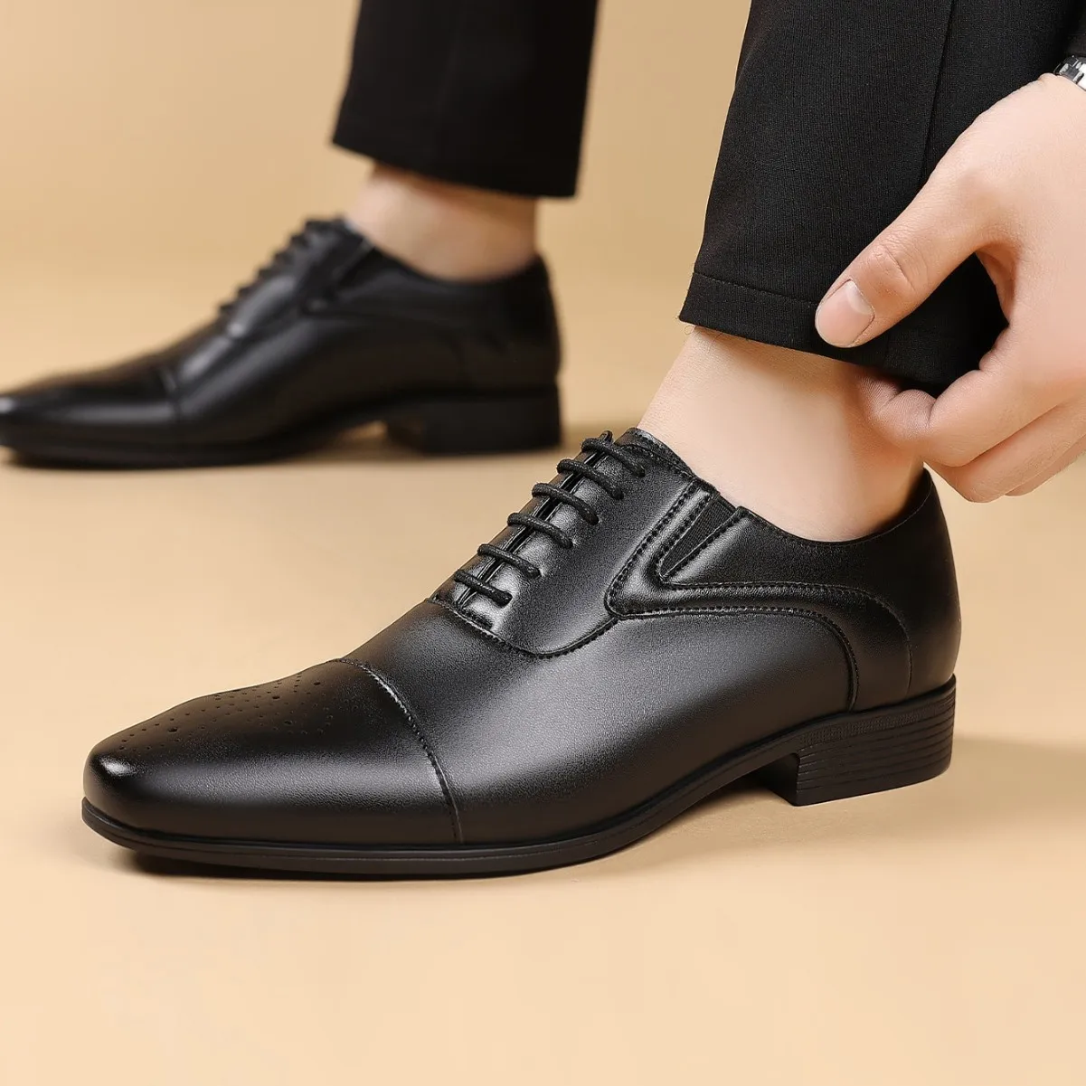Men's shoes, large-sized leather shoes, business leather shoes, dress shoes, trendy shoes, leather shoes, loafers