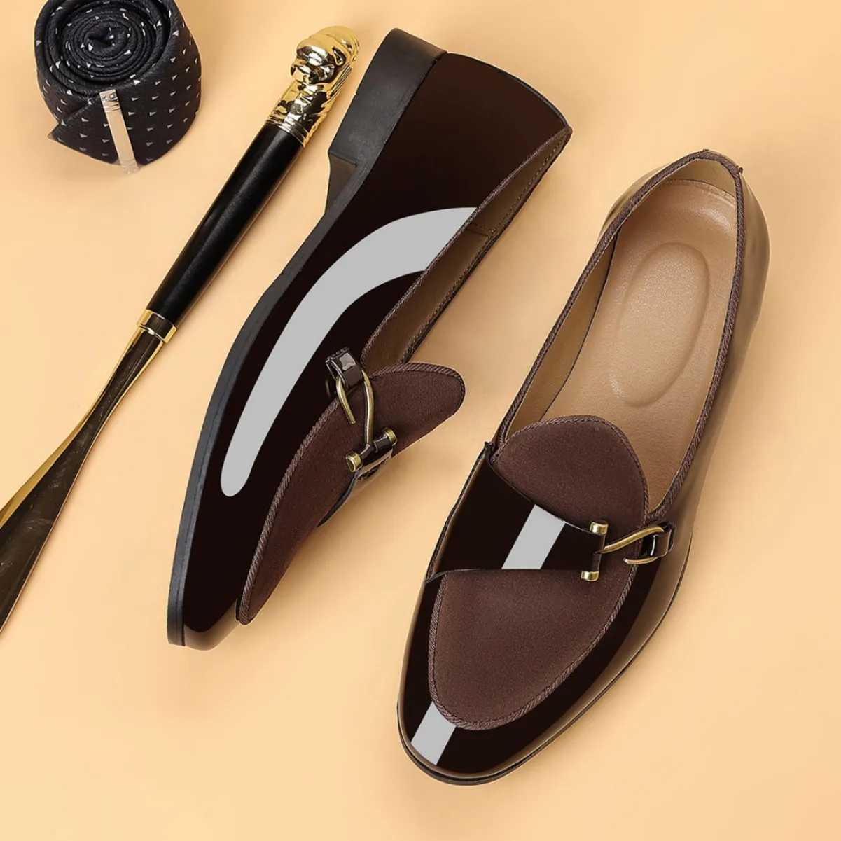 Men Shoes Quality Patent Leather Casual Shoes Classic Slip on Loafers Business Dress Shoes for Men Zapatos Hombre Large Size 48