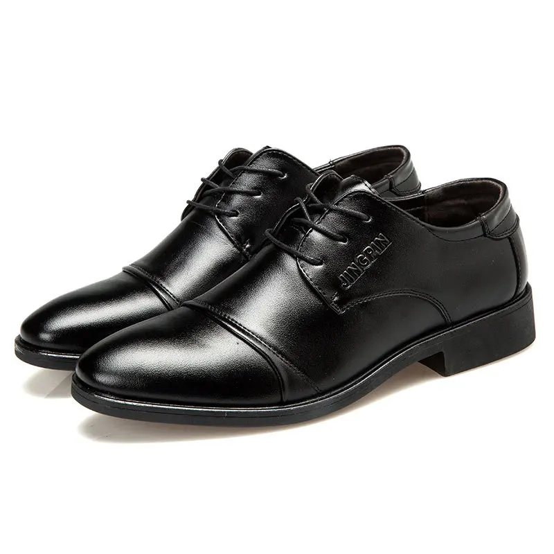 Large-Sized Men's Leather Shoes, Business Dress Shoes, Formal Wear, Casual, Breathable and Comfortable British Wedding Shoes