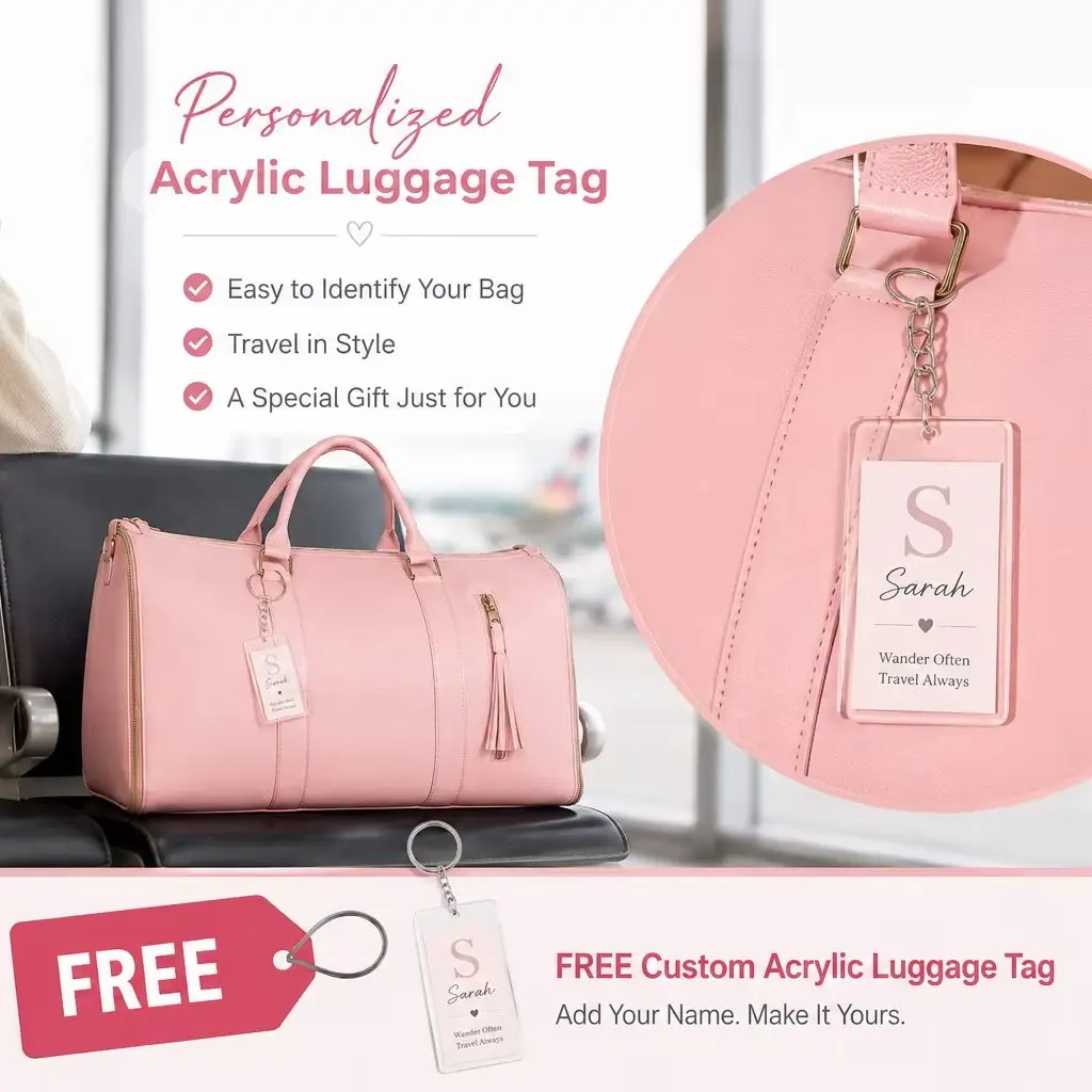 Garment Duffel Bag 2 In 1 Carry On Travel Bag Folding Suit Dress Weekender Tote Large Capacity For Women Business Trips