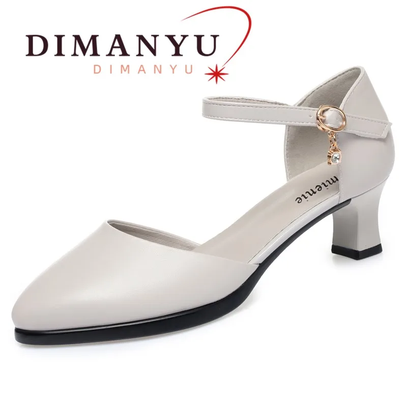 DIMANYU Women Hollow Sandals 2026 Summer New Business Dress Shoes Women Large Size Mid-Heel Office Shoes For Women
