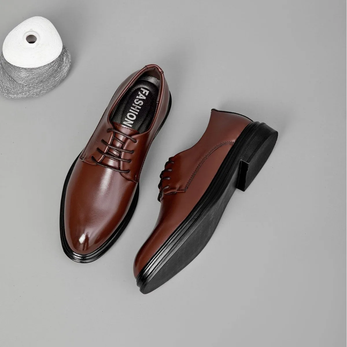 Men's leather shoes, large size, pointed toe, business formal dress, laced on, versatile casual formal wedding shoes