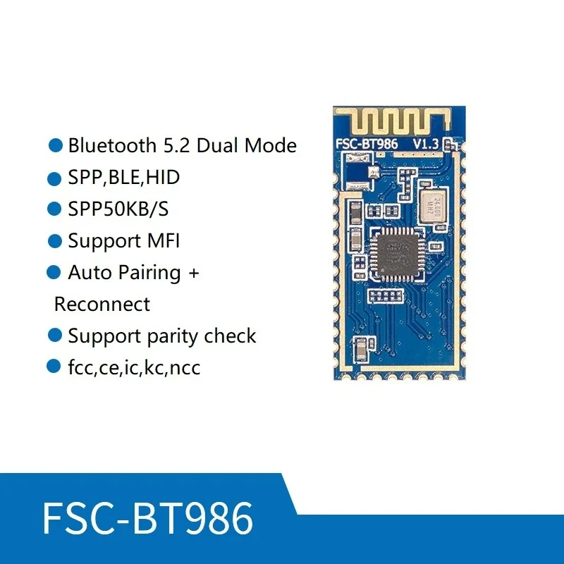 1Pcs 5.2 Dual Mode Bluetooth Module Wireless serial port data transmission FSC-BT986 module