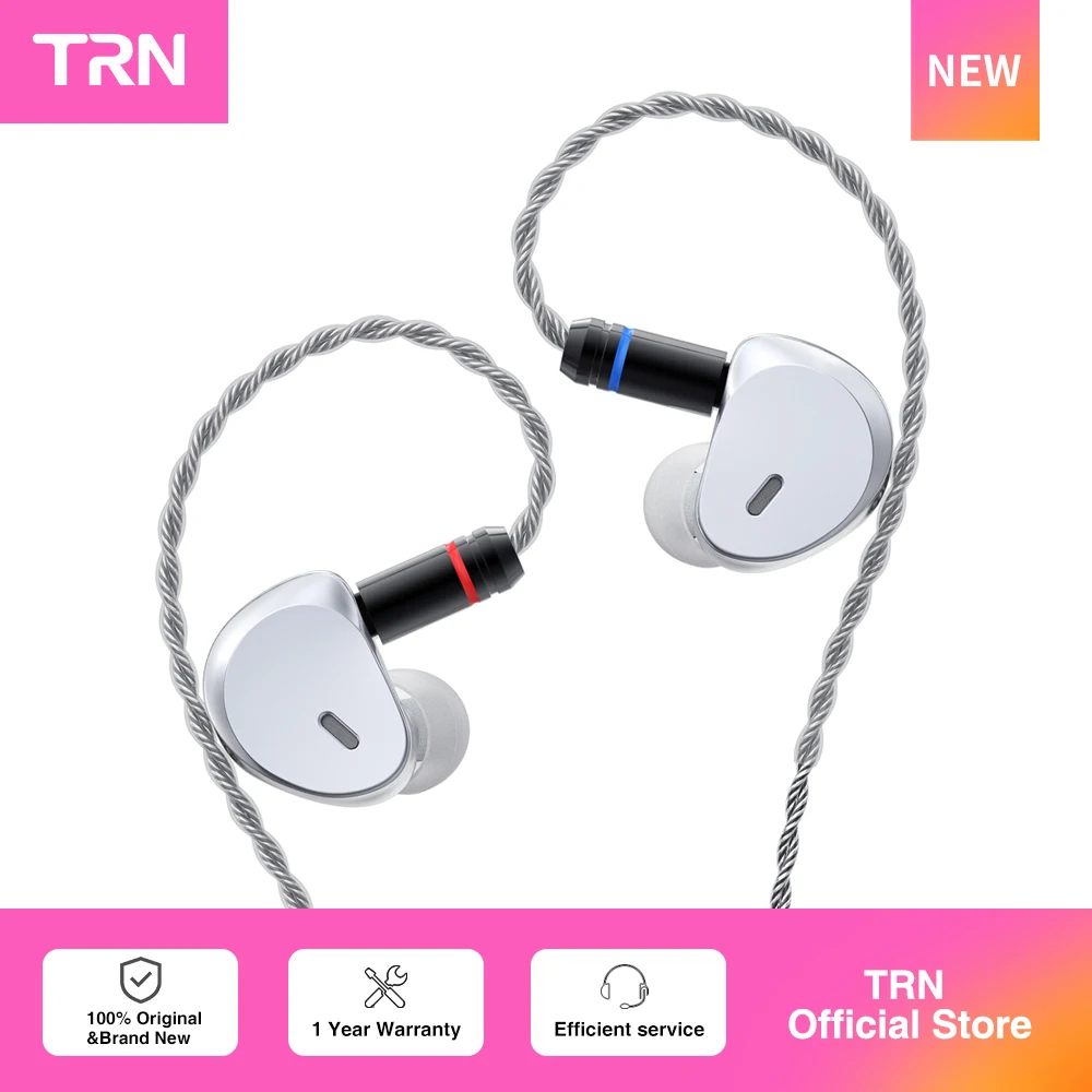 TRN Caravel Headphones 1DD+1Planar Hybrid Driver In-Ear Earphone Professional Hi-Fi Tuning Monitor Headset with Detachable