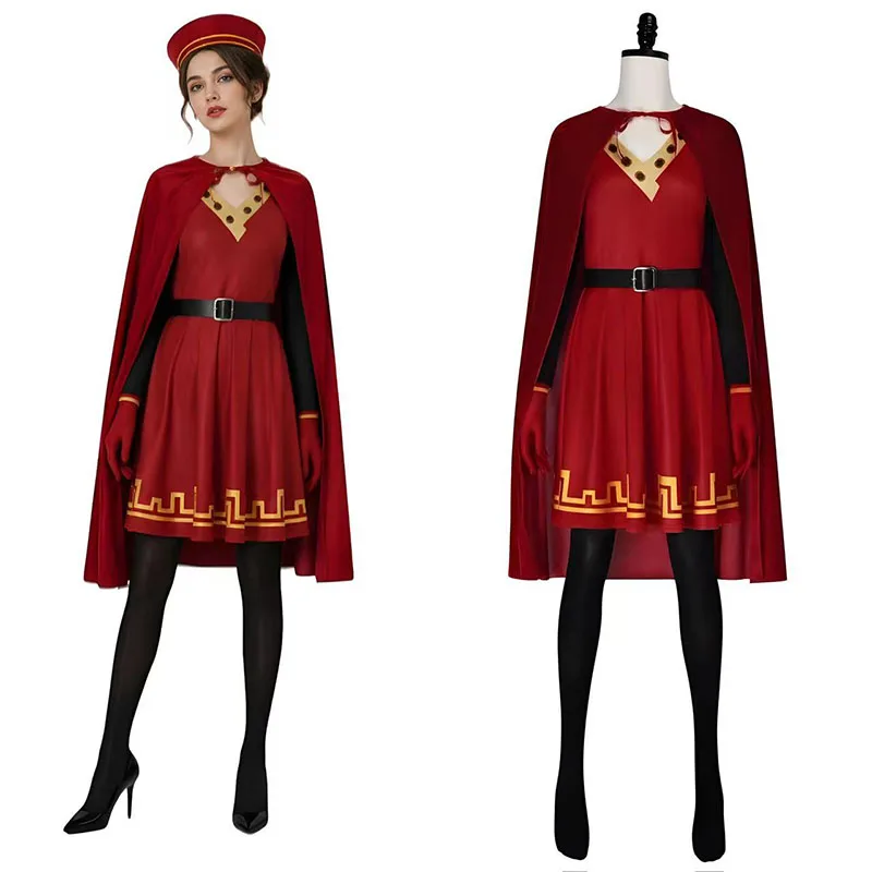 Game Lord Farquaad Cosplay Costume For Women Red Black Dress Medieval Anime Halloween Role Playing Holiday Party Costumes Suit