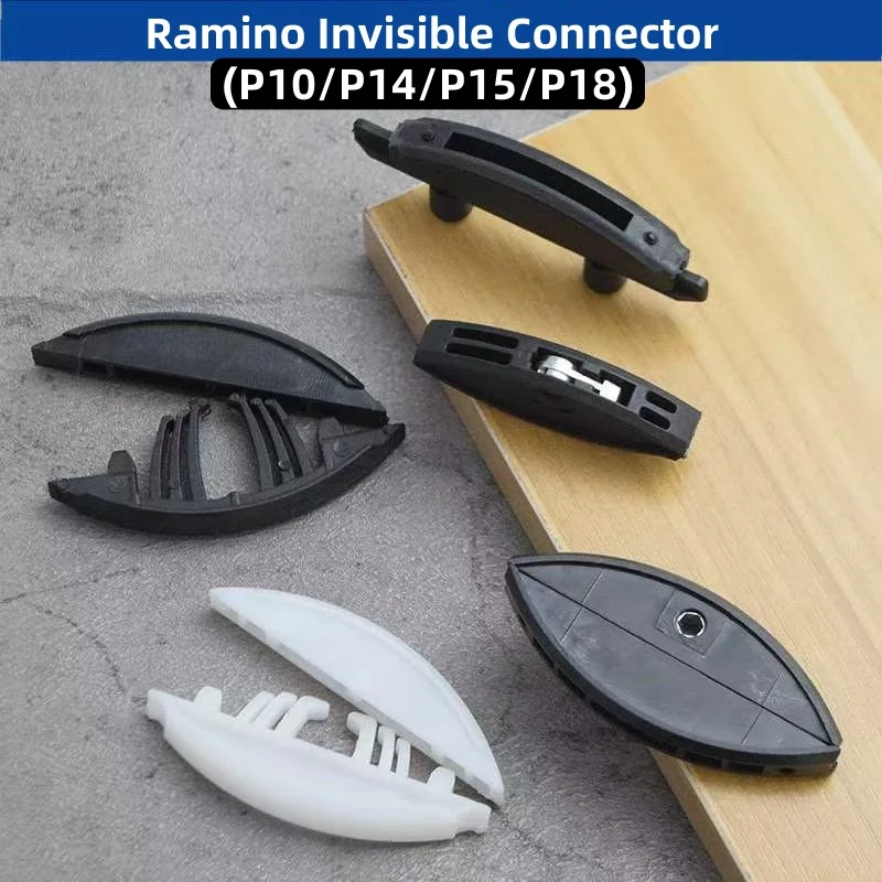 (50PCS) Ramino Invisible Connector P14 Fastener Fixed Plate Furniture P10p18 Laminate P15 Disassembly Parts Slotting Machine