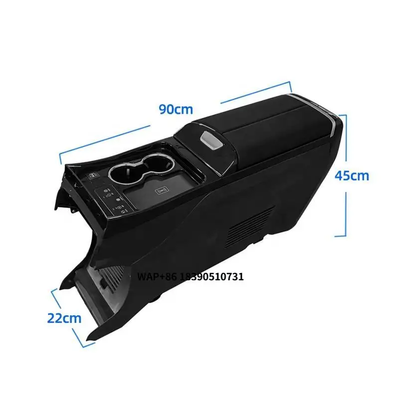 Elysion Car SUV Truck Center Console Organizer Box With Cupholder Wireless Charger USB Ports