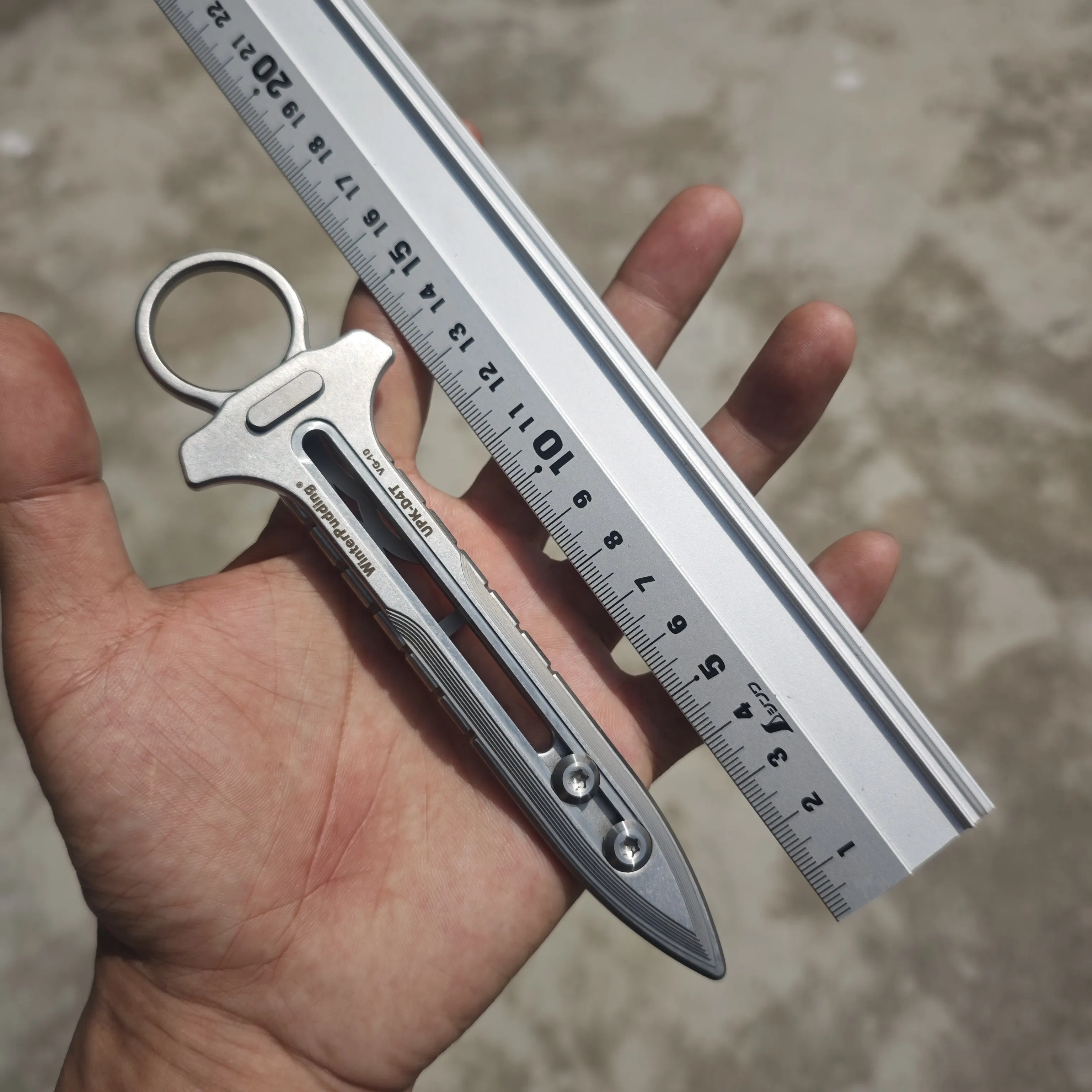 Non-sharpened WinterPudding UPK-D4T Mini Folding Sai-inspired by TMNT Raphael-Metal Knife Model Replica