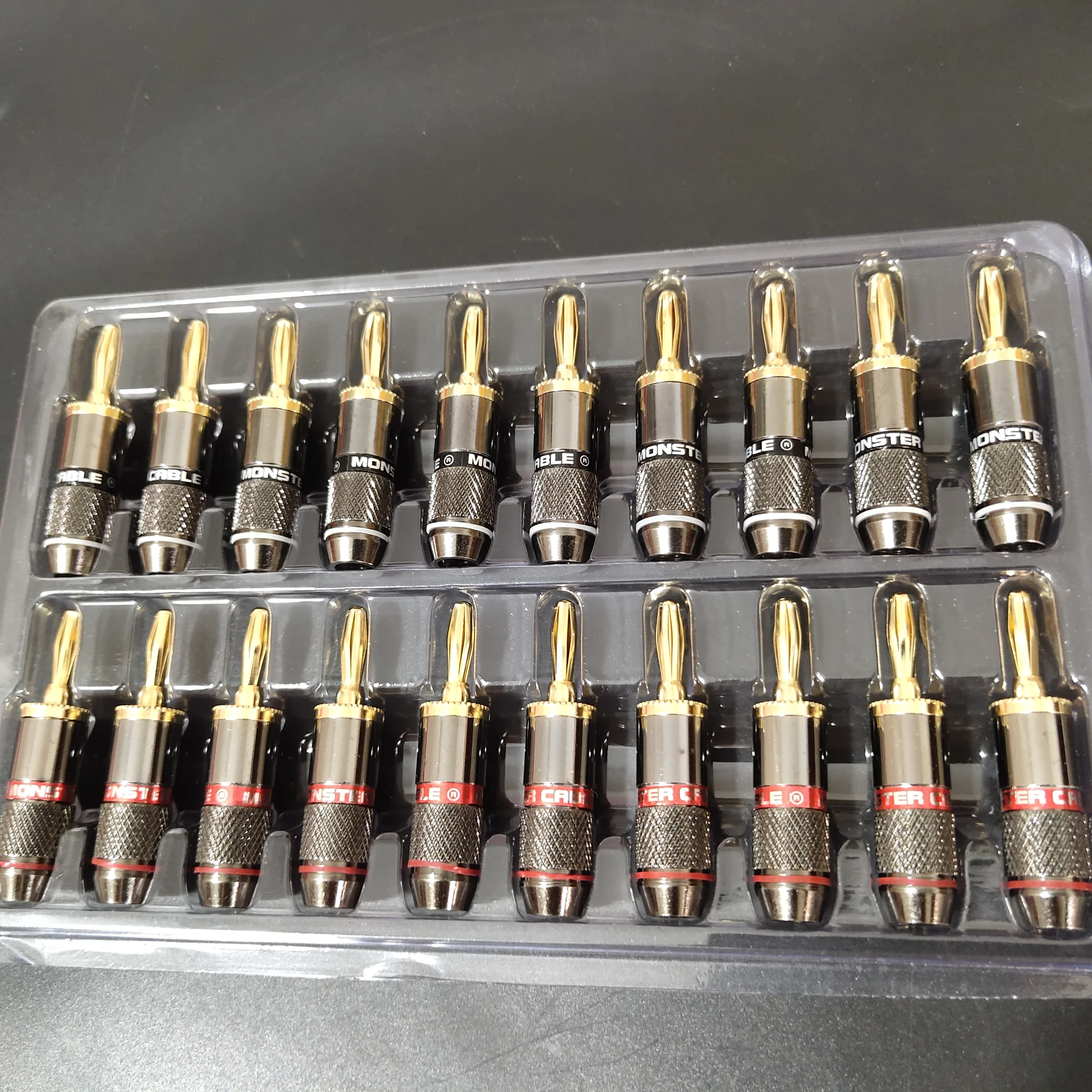Monster series Banana Plug Screw fixing without welding 24K Gold Plated Pure Copper Speaker Adapter hi-end Audio Connectors