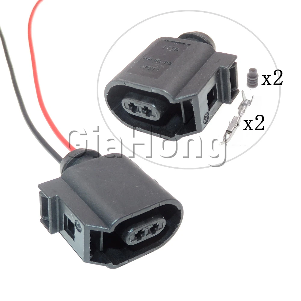 1 Set 2 Ways AC Assembly Parts 6E0973702 Car ABS Sensor Wire Cable Sockets For VW Audi Auto Antilock Braking System Connector