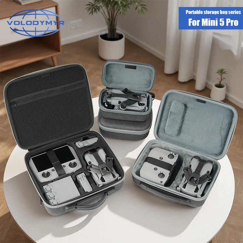 VOLODYMYR Portable Combo Bag for DJI Mini 5 Pro Large Capacity Storage Bag Protective Carrying Case Drone Accessories