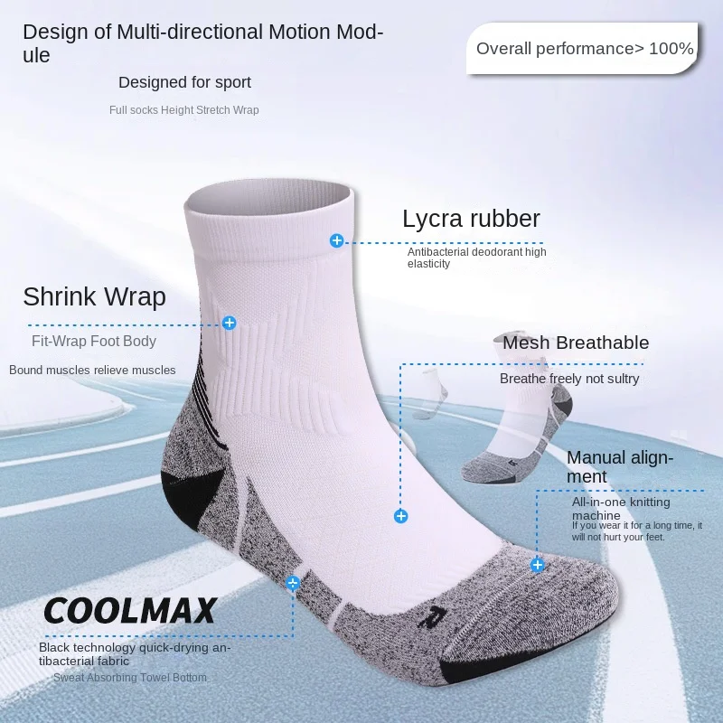 Sock Leisure Athletic Sports Crew Dress Professional Women Thickened Towel Bottom Basketball Men Breathable Antibacterial B2W43