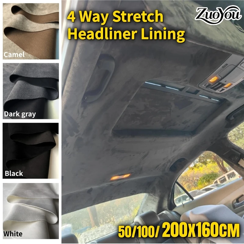 Stretch Micro Suede Fabric for Car Interior,Suede Cloth for Headliner,A-Pillar,Door Panel,Auto Refit & DIY Car Upholstery Repair