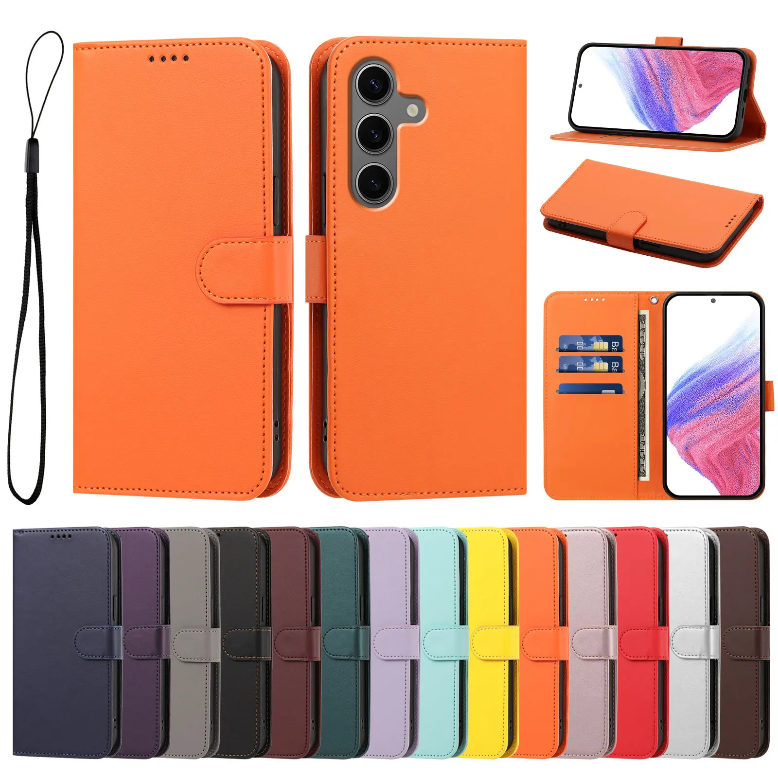 Luxury Leather Wallet Phone Case for iphone 6s 7 8 Plus XR XS Max SE 2022 Magnetic Card Slots Folio Book Cover Protective Funda