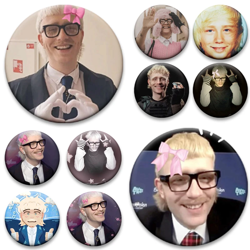 58mm Pop Singer Joost Klein Creative Badge I Love Joost Klein Meme Brooch Simple Button Pins for Bag Hat Clothes Decoration Gift