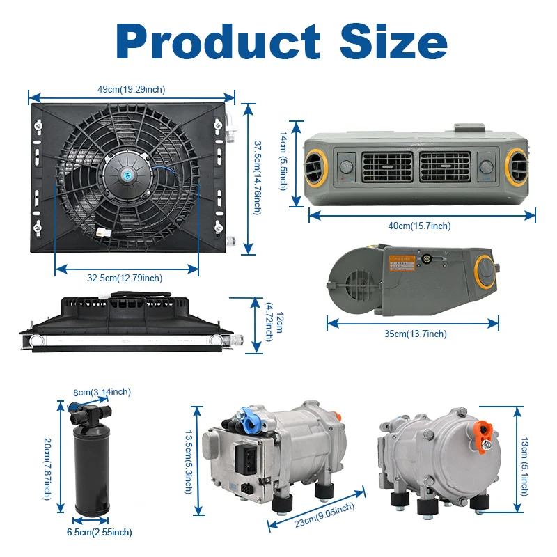 406 Electric Air Conditioner Compressor 12V/24V Automatic Universal AC Refrigeration System for Vehicle Climate Control