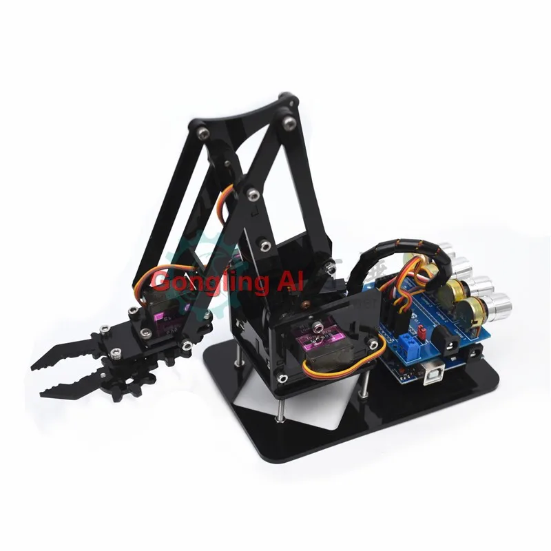 STEM 4 DOF Robot Arm Servo SG90 Mechanical Arm Claw Kit 4 Ways Knob Control For Arduino Robot Arm DIY Kit Ps2 Programming Robot