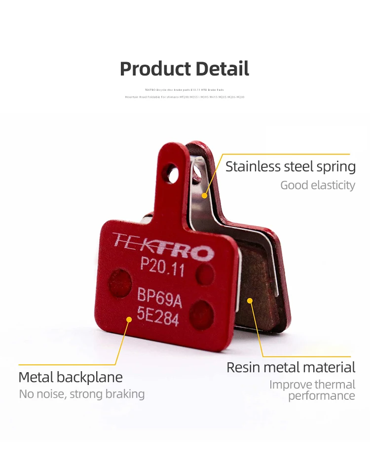 Original TEKTRO P20.11 Brake Pads MTB Bike Hydraulic Disc Brake Pad for Shimano M335 395 Metal Ceramic Bicycle Pads Cycling Part