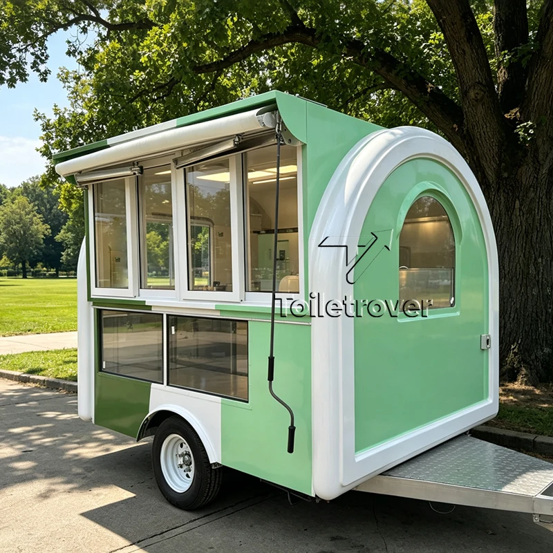 Outdoor Mobile Food Trailer Waffle Crepe Food Trailer Cart Dessert Pancake Donut Commercial Food Truck with Fully Equipped