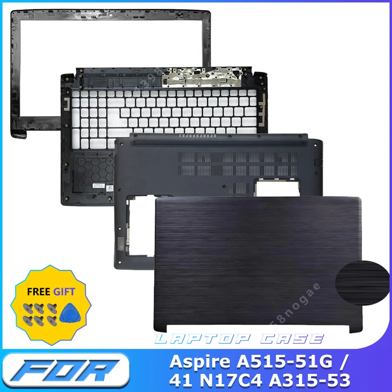 Laptop LCD Back Cover  Hinges Cover LCD Bezel Upper Case Lower Case For Aspire A515-51G / 41 N17C4 A315-53 Replacement
