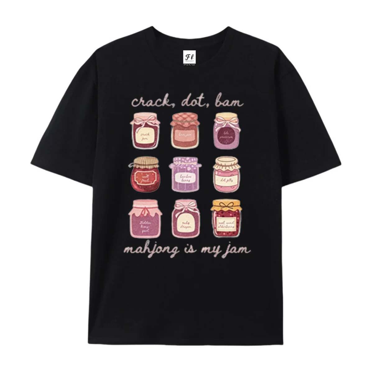 Mahjong Is My Jam Graphic T‑Shirt Funny Mahjong Game Quote Tee Cute Colorful Jam Jar Illustration Top Casual Loose Fit Unisex