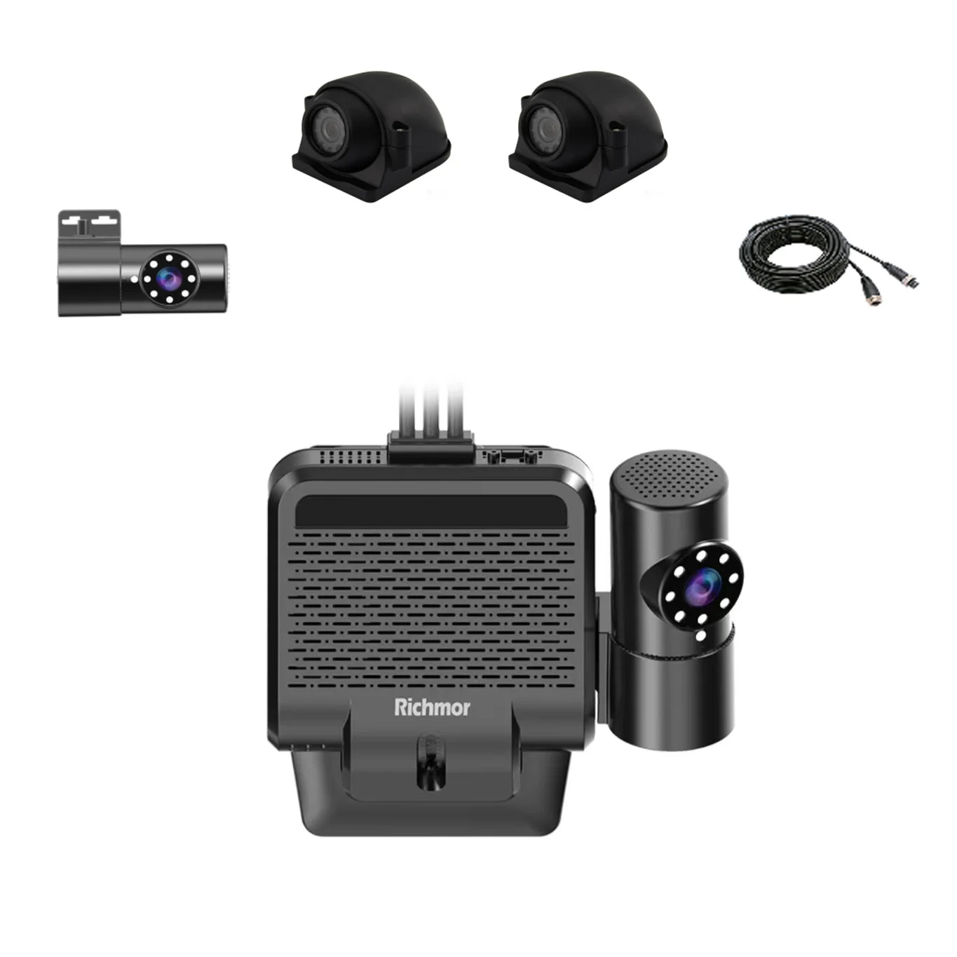 Richmor 5CH 1080P 4G Wireless Dashcam Car Black Box with GPS Tracking for Taxi Truck Bus