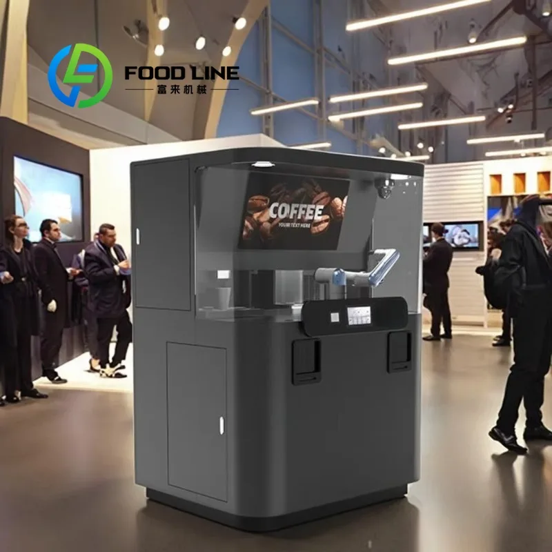 AI Intelligent Robot Barista Commercial Coffee Vending Machine With Fresh Milk Smart Espresso Maker Cloud-Based Management