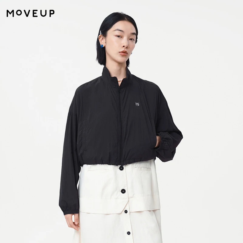 MOVEUP Casual Fashion Jacket 2026 Summer New Stand Up Collar Cat Embroidered Drawstring Hem Commuter Jacket For Women 125220710
