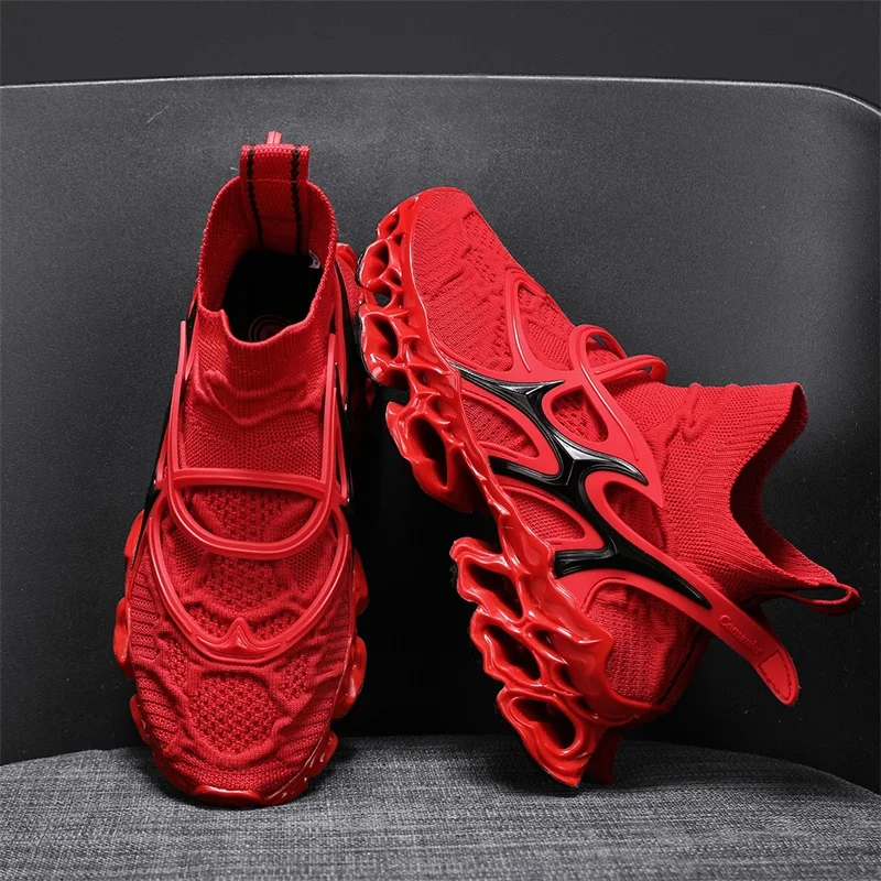 Men's Blade Type Shoes Breathable Shock Absorption Running Shoes Non-Slip Shoes For Jogging Tennis Gym Casual Walking Sneakers