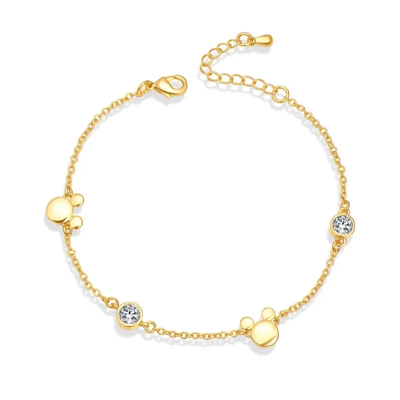 Fashion Disney Anime Figure Mickey Mouse Bracelets for Girls Jewelry Cartoon Mickey Minnie Bracelet Kids Birthday Gift