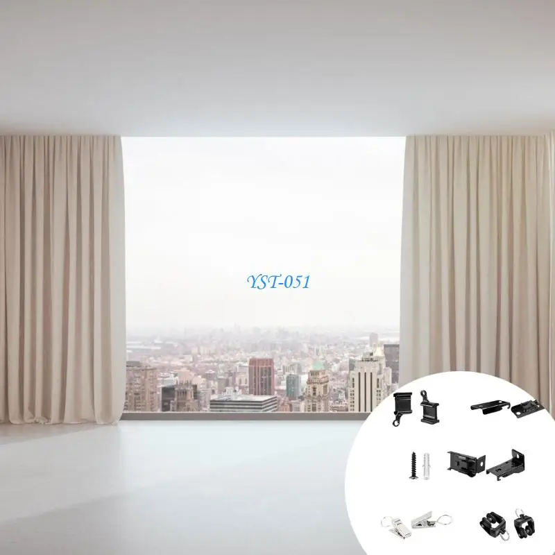 E15A 114lots Metal Drapery Gliders With Hook Ceiling Curtain Track Rollers Flexible Bendable Curtain Track Rollers