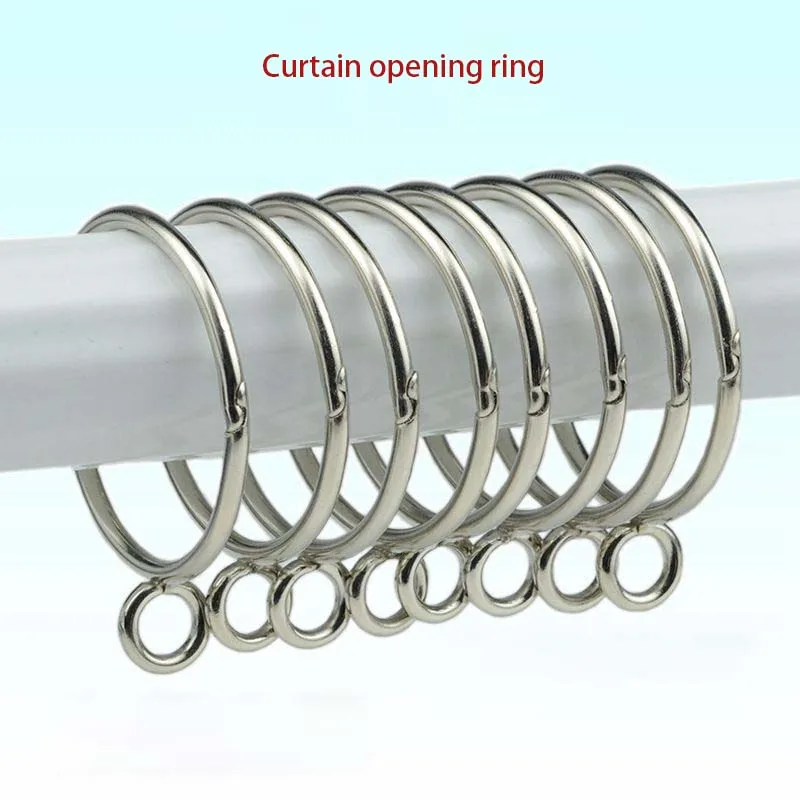 10-50PCS  Curtain Rings Silver Metal 38mm 50mm Diameter Heavy Duty Clip Smooth Sliding Transform Fabric Curtains Hooks Decor Acc
