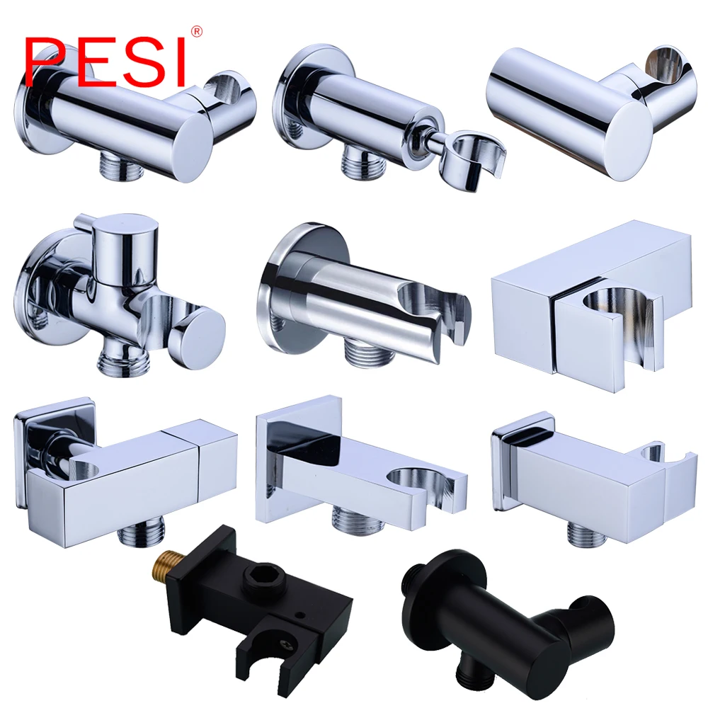 Bathroom Accessories Soild Brass Handheld Shower Spray Head Holder Bracket Wall Mount for Bathroom Bidet Sprayer ,Chrome/Black.