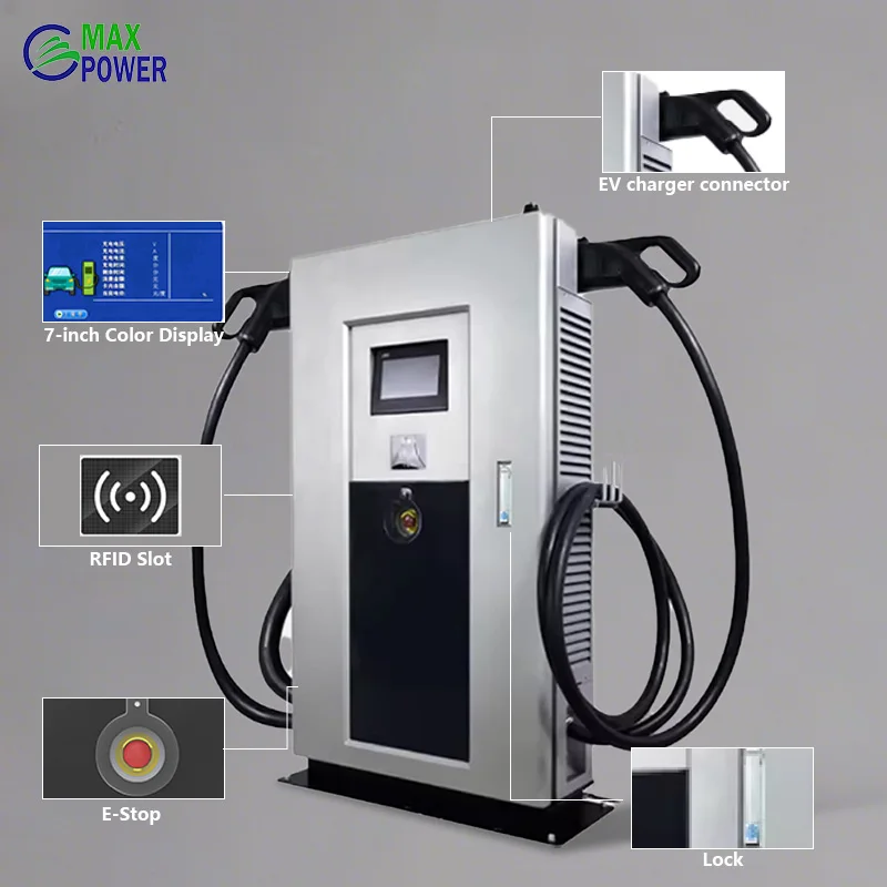 Floor Mounted CCS1 NACS  60kW Electric Car Charger Station DC EV Charging Pile with 2 Connector