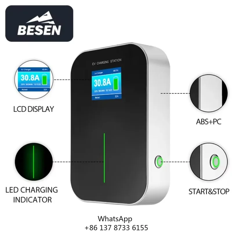 BESEN 32A 7kW Electric Car Charger EV Charging Pile With Type 2 Plug