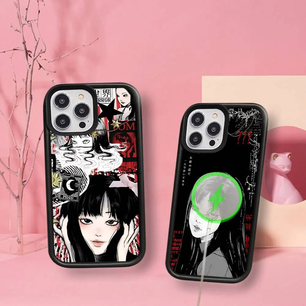 Horror Thriller Comics J-Junji Ito Phone Case For IPhone 13 14 15 11 12 16 17 Pro Max Plus For Magsafe Magnetic Shell