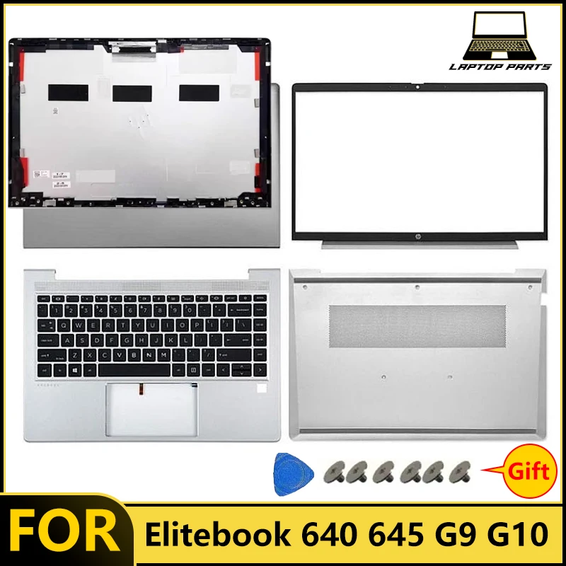 For Elitebook 640 G9 G10 645 G9 Black Laptop Parts - LCD Cover, Bezel, Hinges, Palmrest, Bottom Case & Keyboard Replacement