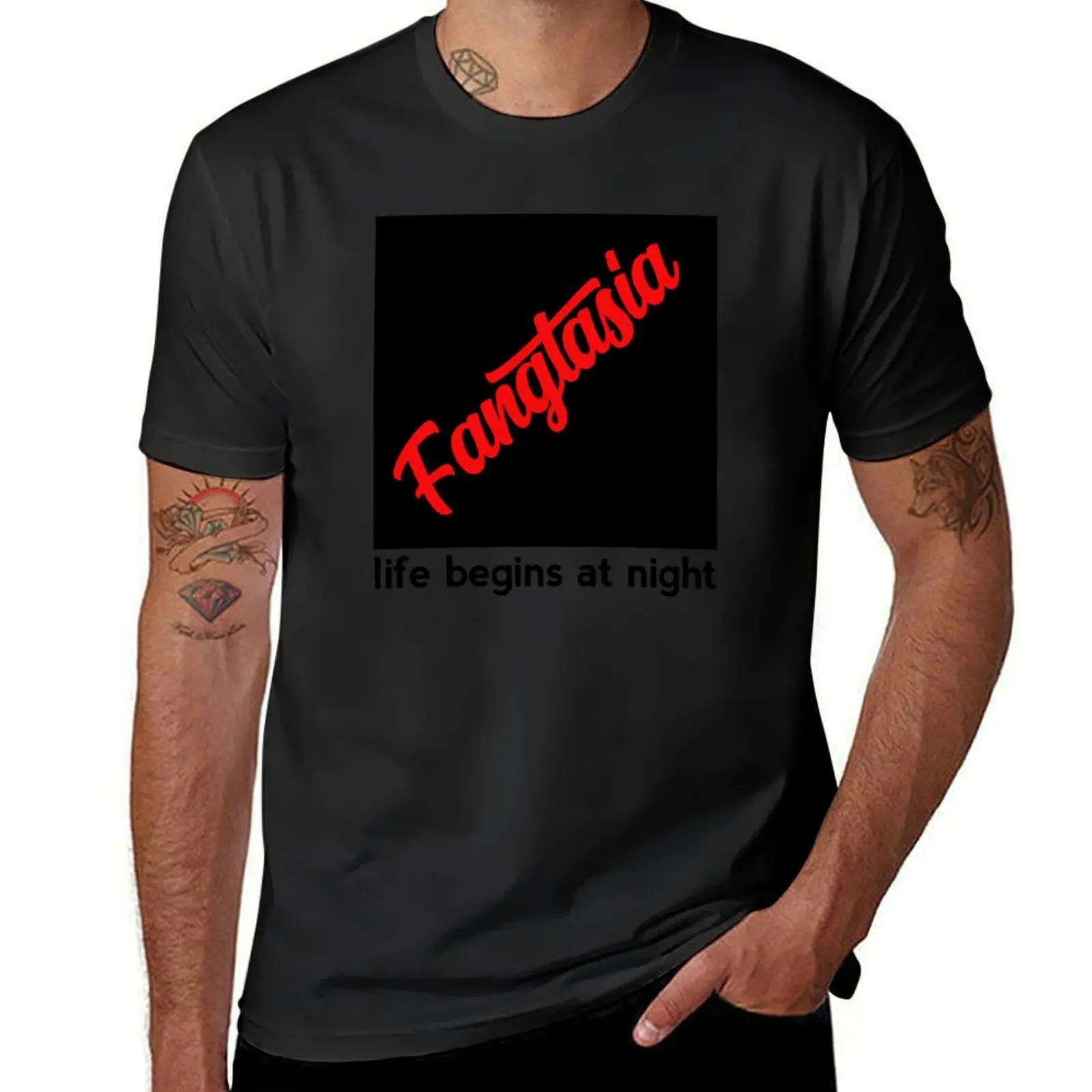 Fangtasia - life begins at night T-Shirt funnys anime clothes funny t shirts for men