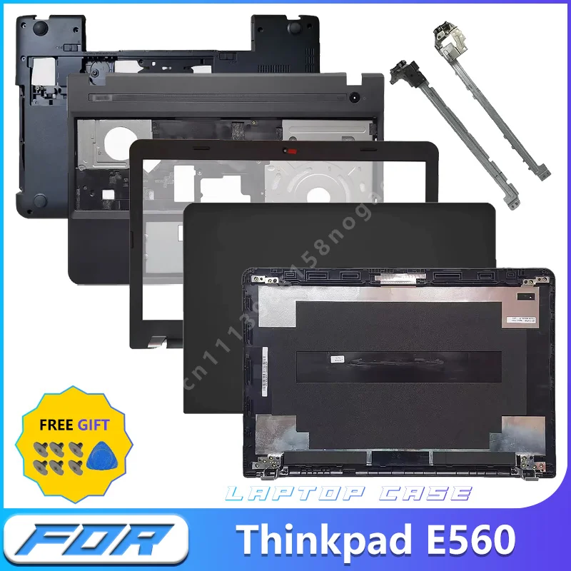 New Replacement Parts For Thinkpad E560 E565 LCD Cover Bezel Palmrest Touchpad Bottom Base Black Laptop Frames
