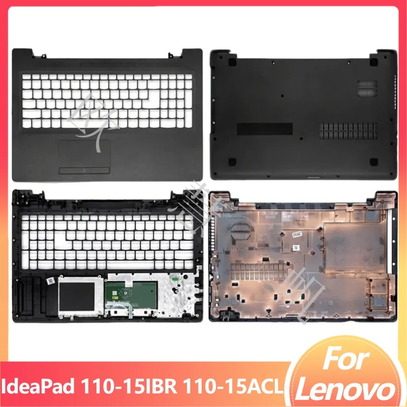 M New Replacement for Lenovo IdeaPad 110-15IBR 110-15ACL Laptop Palmrest Upper Cover with Touchpad Lower Bottom Case Black