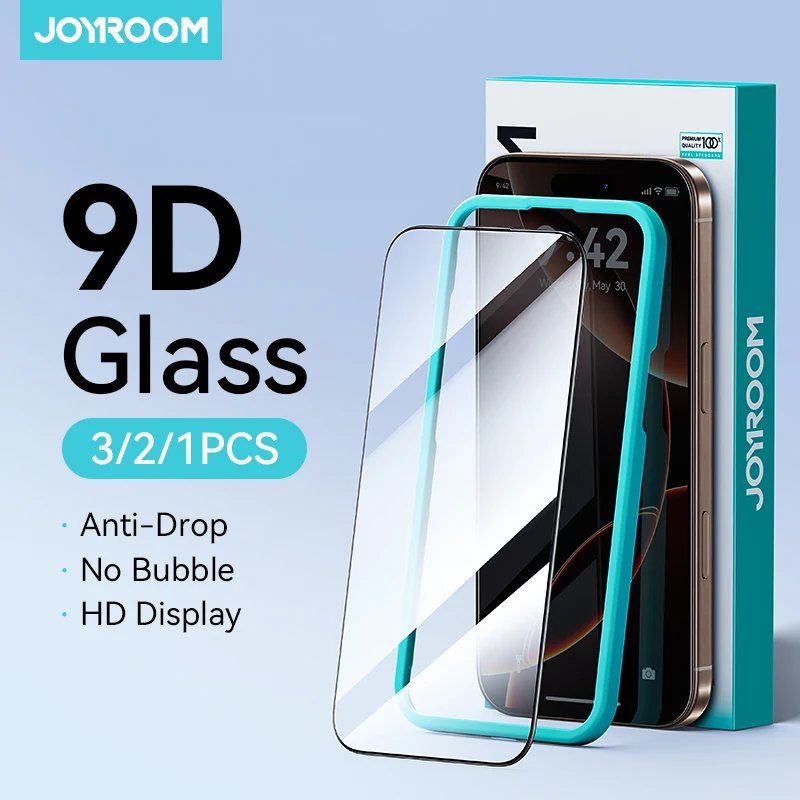 Joyroom 3/2/1PCS HD Glass For iPhone 18 17 16 15 Pro Max Screen Protector Full Screen Glass Protection For iPhone 18 17 16 15Pro